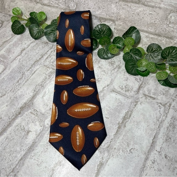A. Rogers‎ Tie Navy Football Handmade - Picture 1 of 4